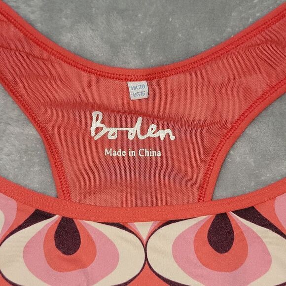 Boden Activewear BA054 Sports Bra Geometric Pattern on Pinkish Coral US Size 16 - Picture 2 of 9